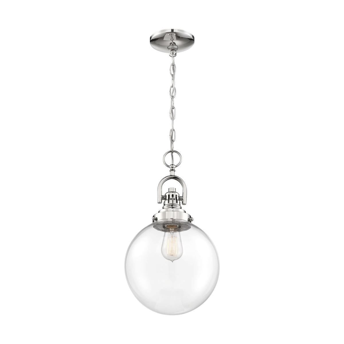 Skyloft -1 Light Pendant - with Clear Glass - Polished Nickel Finish - Satco 60-6672