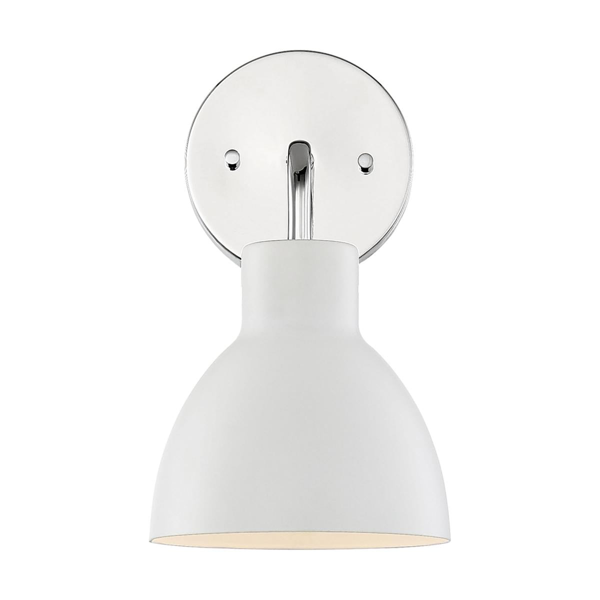 Sloan - 1 Light Vanity- Polished Nickel and Matte White Finish - Satco 60-6781