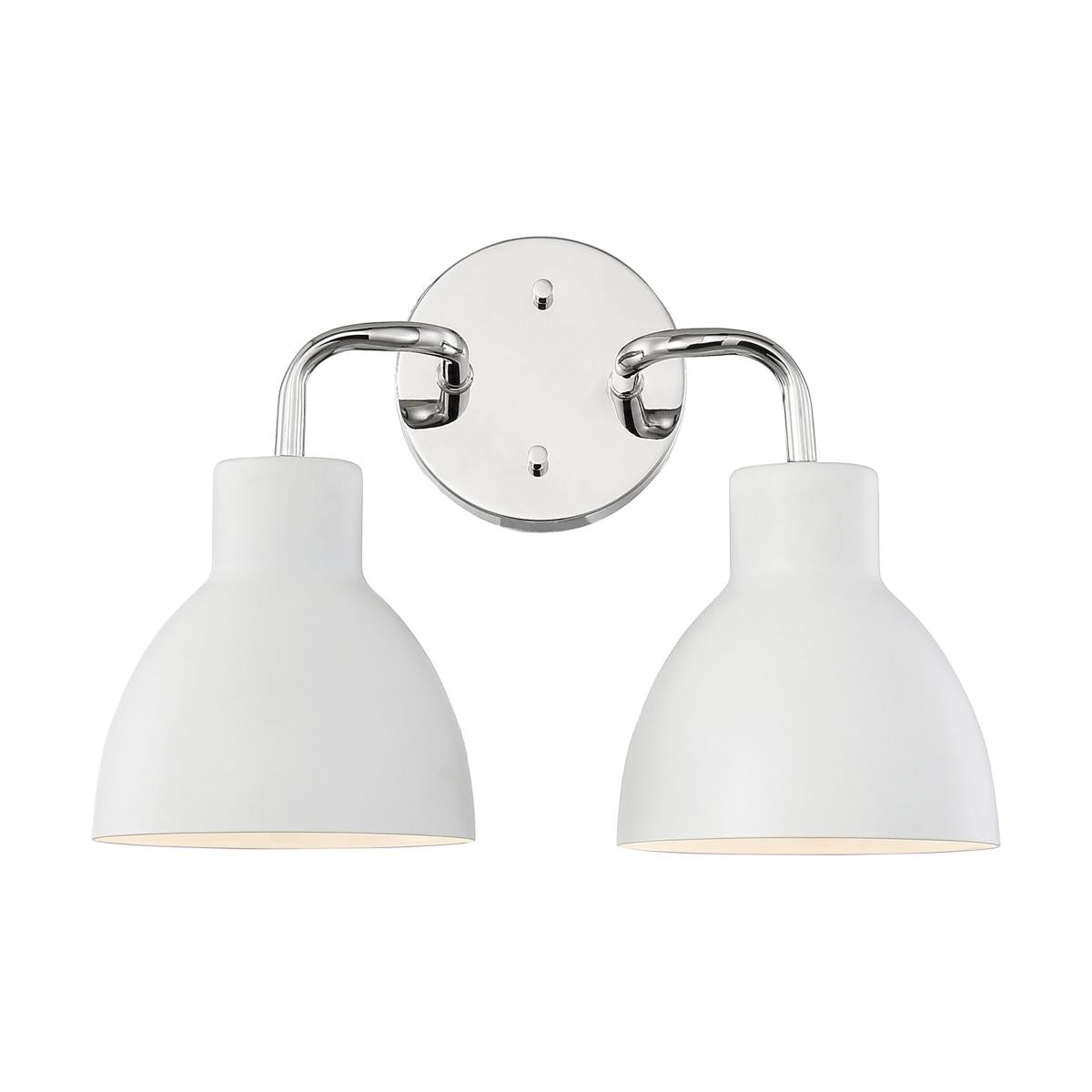 Sloan - 2 Light Vanity- Polished Nickel and Matte White Finish - Satco 60-6782