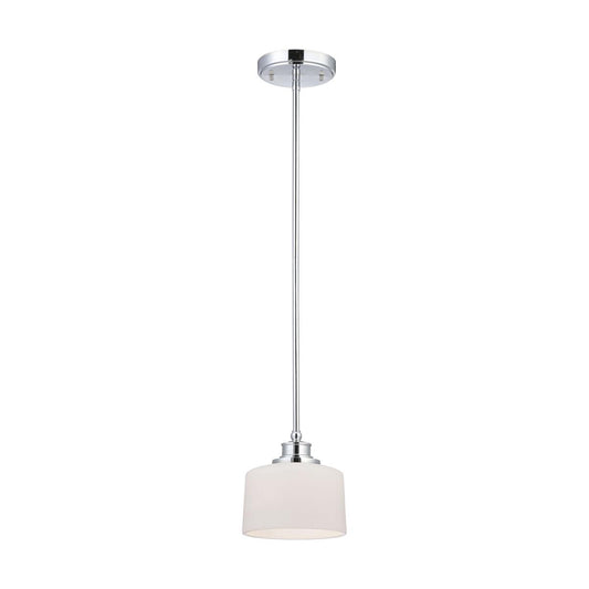 Soho - 1 Light Mini Pendant with Satin White Glass - Polished Chrome Finish - Satco 60-4588