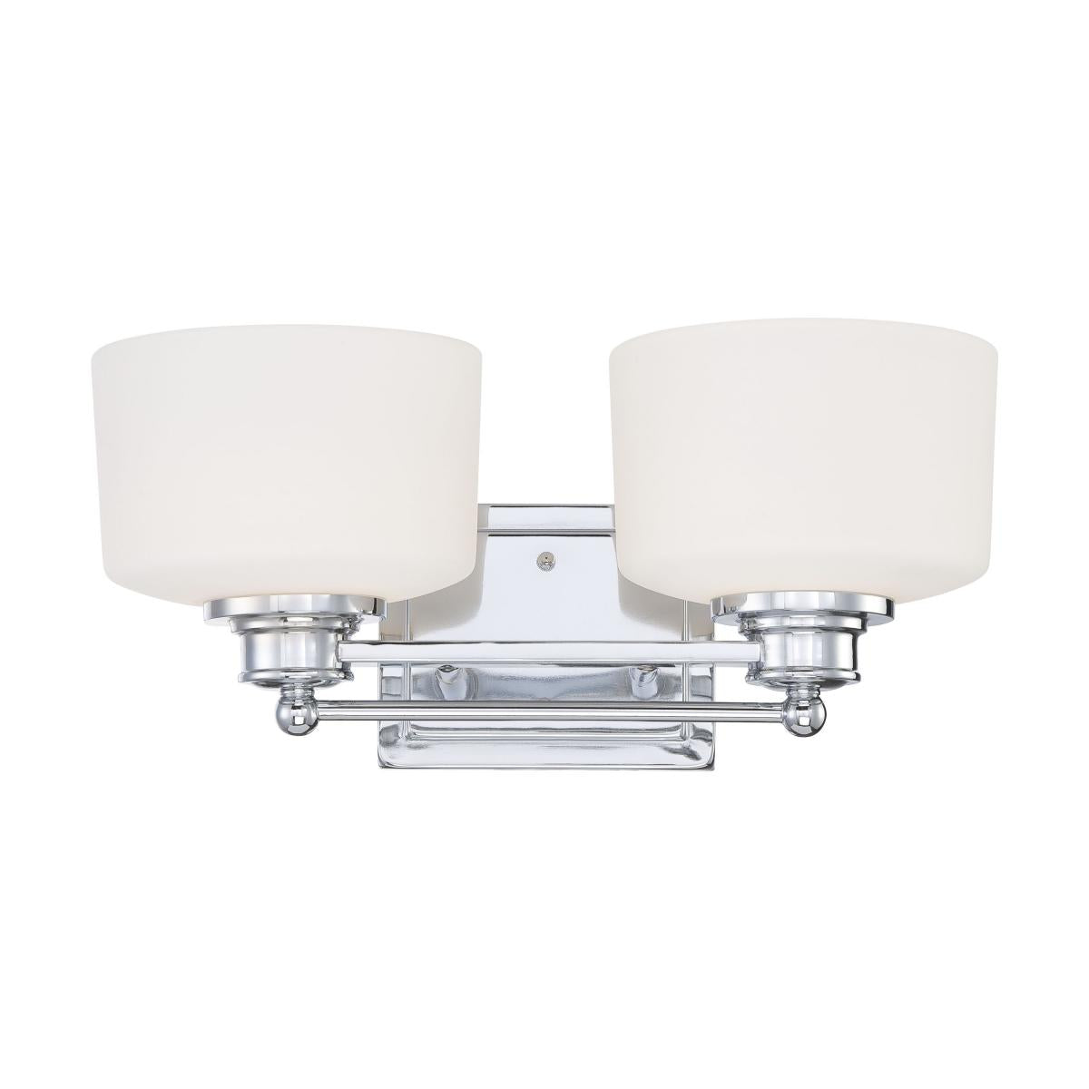 Soho - 2 Light Vanity with Satin White Glass - Polished Chrome Finish - Satco 60-4582