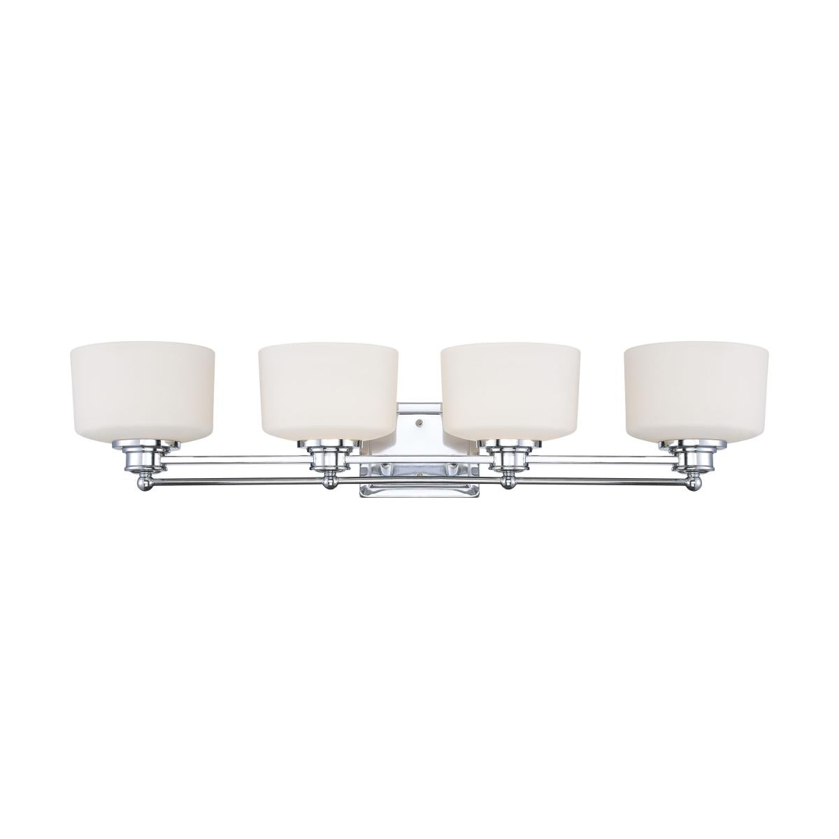 Soho - 4 Light Vanity with Satin White Glass - Polished Chrome Finish - Satco 60-4584
