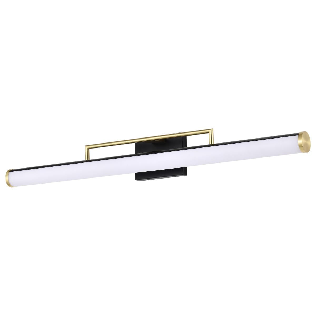 Solano Large Vanity - LED - Black and Brushed Brass Finish - White Acrylic Lens - Satco 62-1539