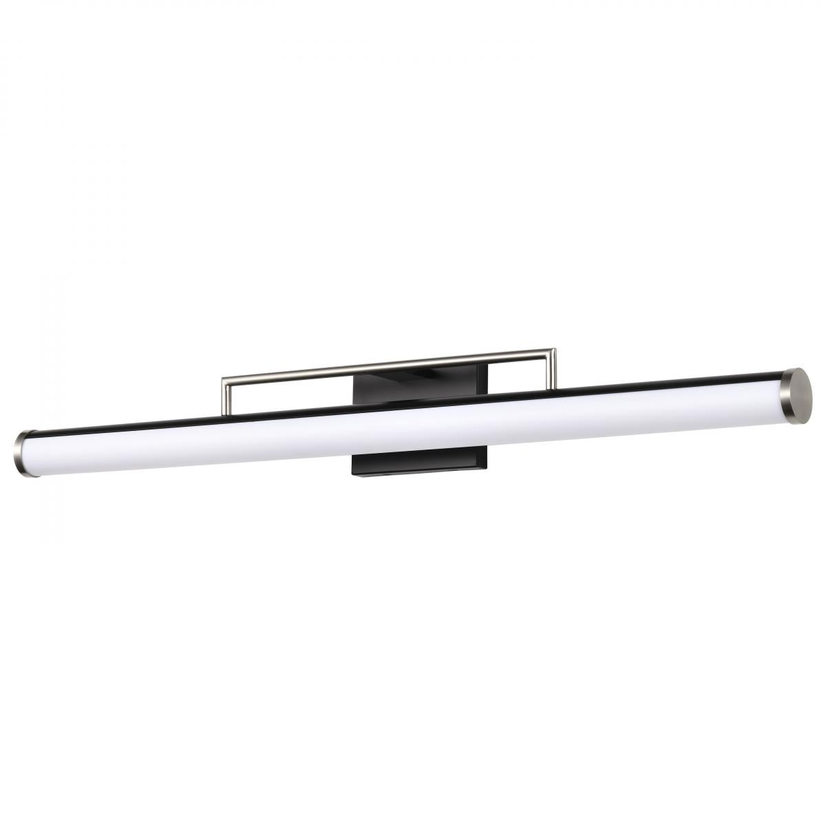 Solano LED Large Vanity - Black and Brushed Nickel Finish - White Acrylic Lens - Satco 62-659