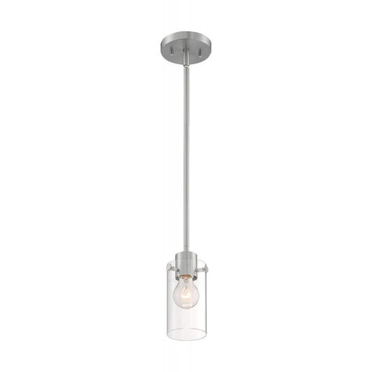 Sommerset - 1 Light Mini Pendant with Clear Glass - Brushed Nickel Finish - Satco 60-7170