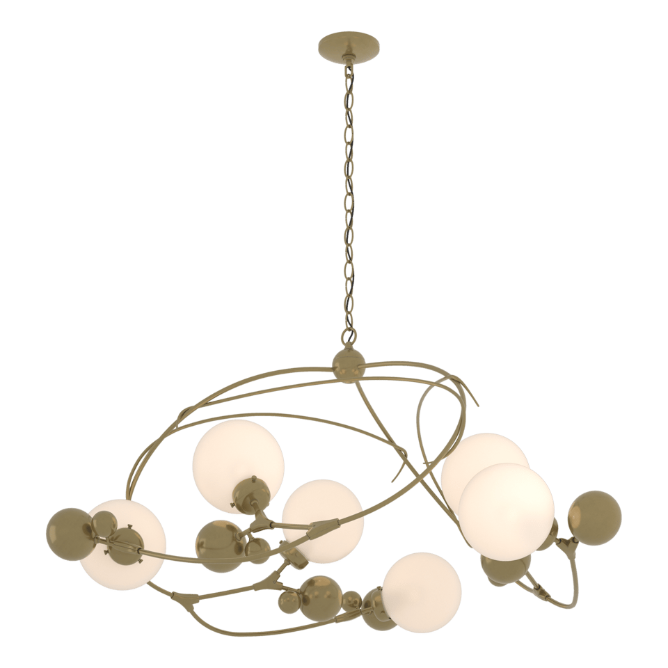 Sprig Circular Pendant - Modern Brass - Opal Glass by Hubbardton Forge
