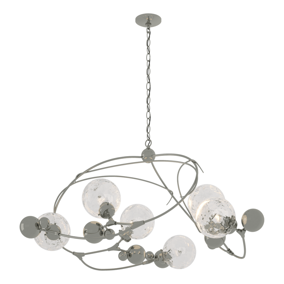 Sprig Circular Pendant - Sterling - Water Glass by Hubbardton Forge