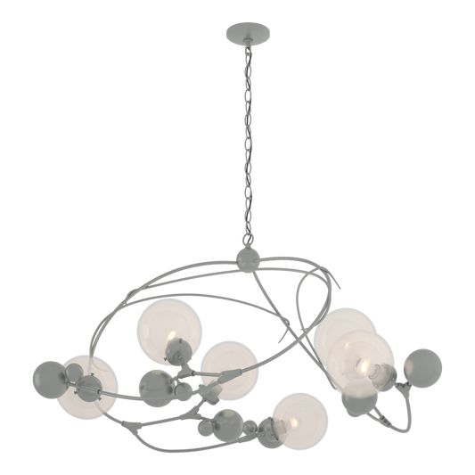 Sprig Circular Pendant - Vintage Platinum - Opaline Glass by Hubbardton Forge