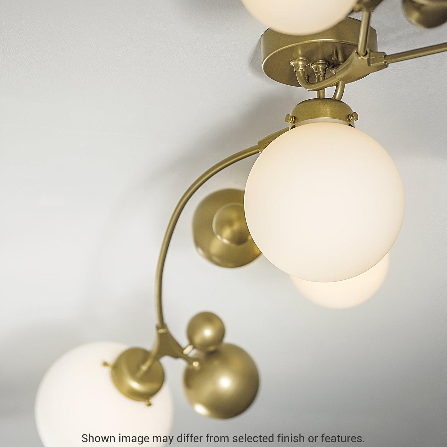 Sprig Semi-Flush - White - Water Glass by Hubbardton Forge