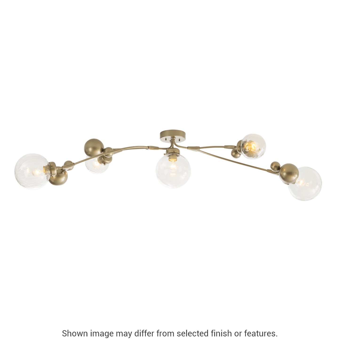 Sprig Semi-Flush - White - Water Glass by Hubbardton Forge