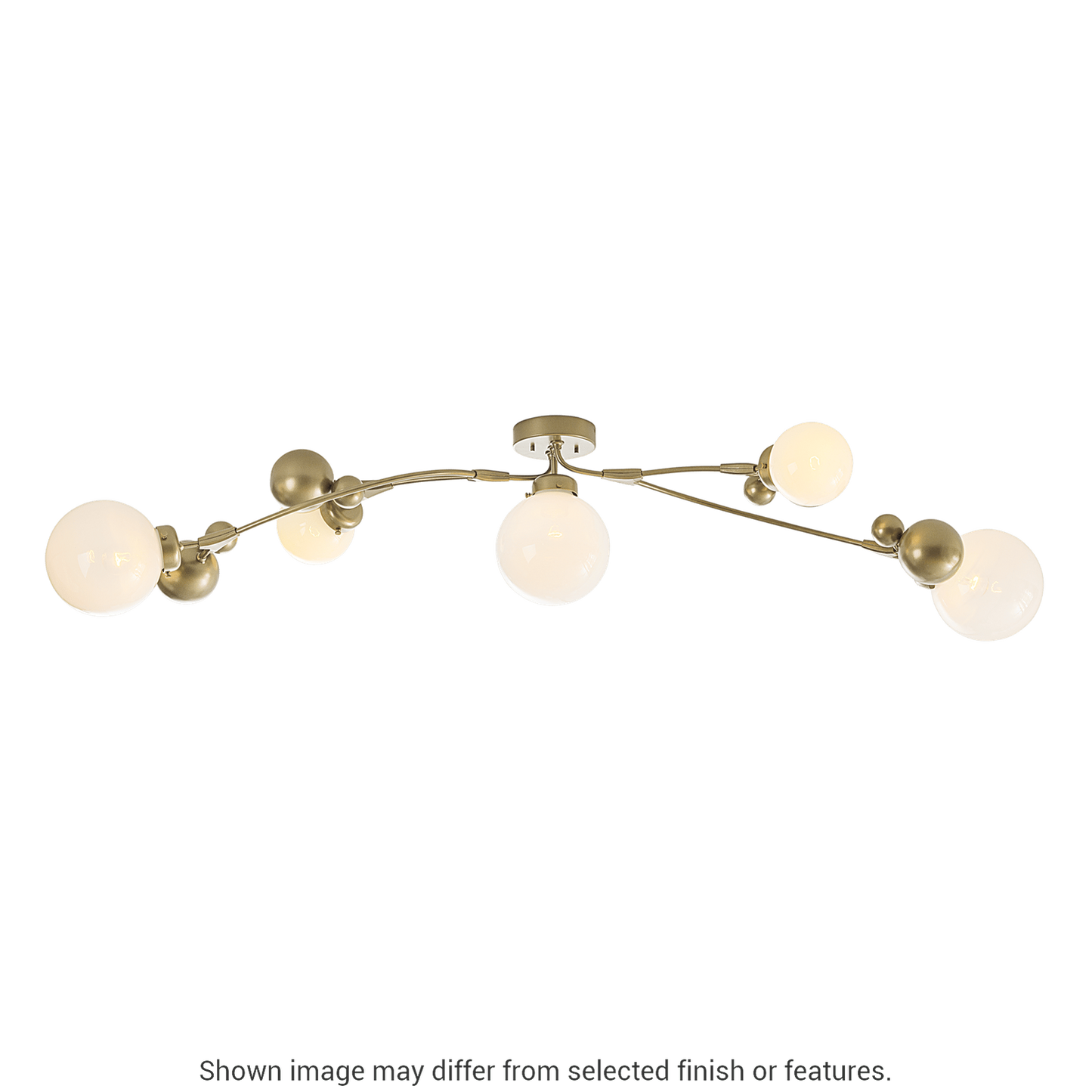 Sprig Semi-Flush - White - Water Glass by Hubbardton Forge