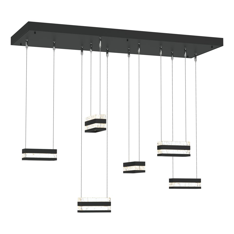 Stacks 6-Light LED Pendant - Black by Hubbardton Forge