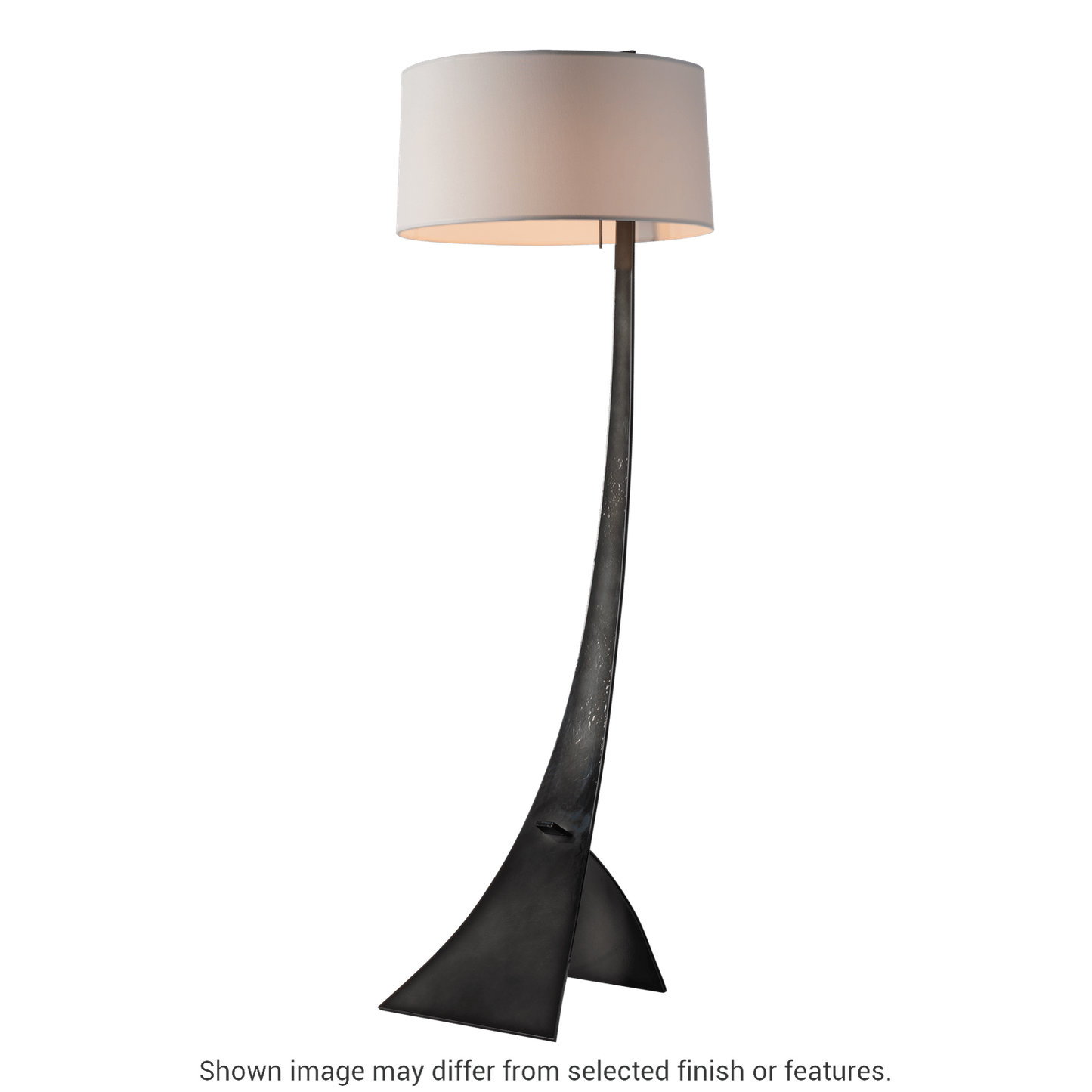 Stasis Floor Lamp - Ink - Natural Anna Shade by Hubbardton Forge