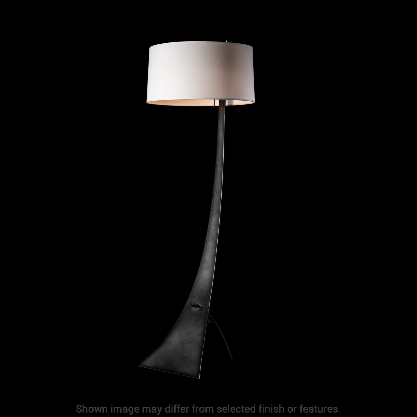 Stasis Floor Lamp - White - Natural Anna Shade by Hubbardton Forge