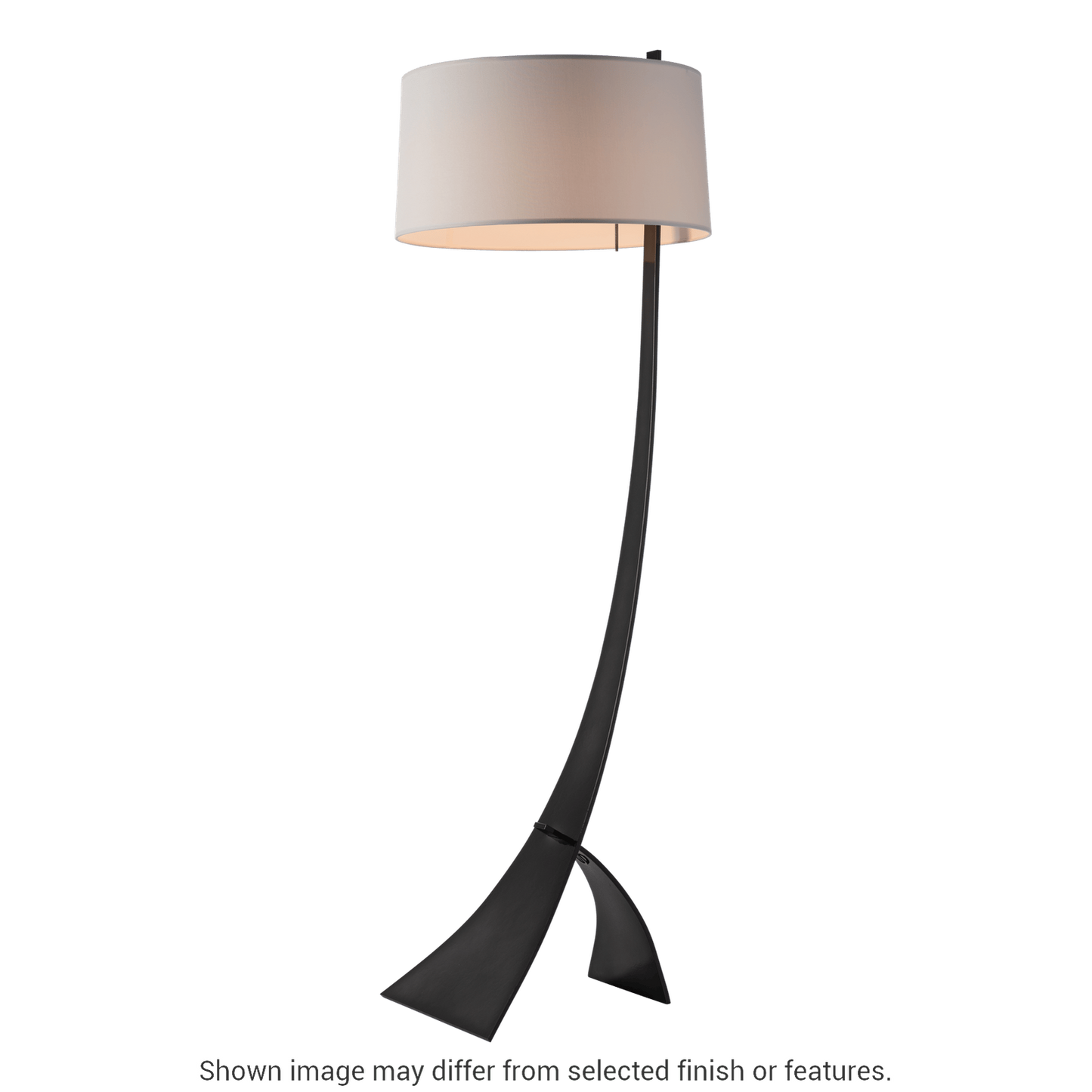 Stasis Floor Lamp - White - Natural Anna Shade by Hubbardton Forge