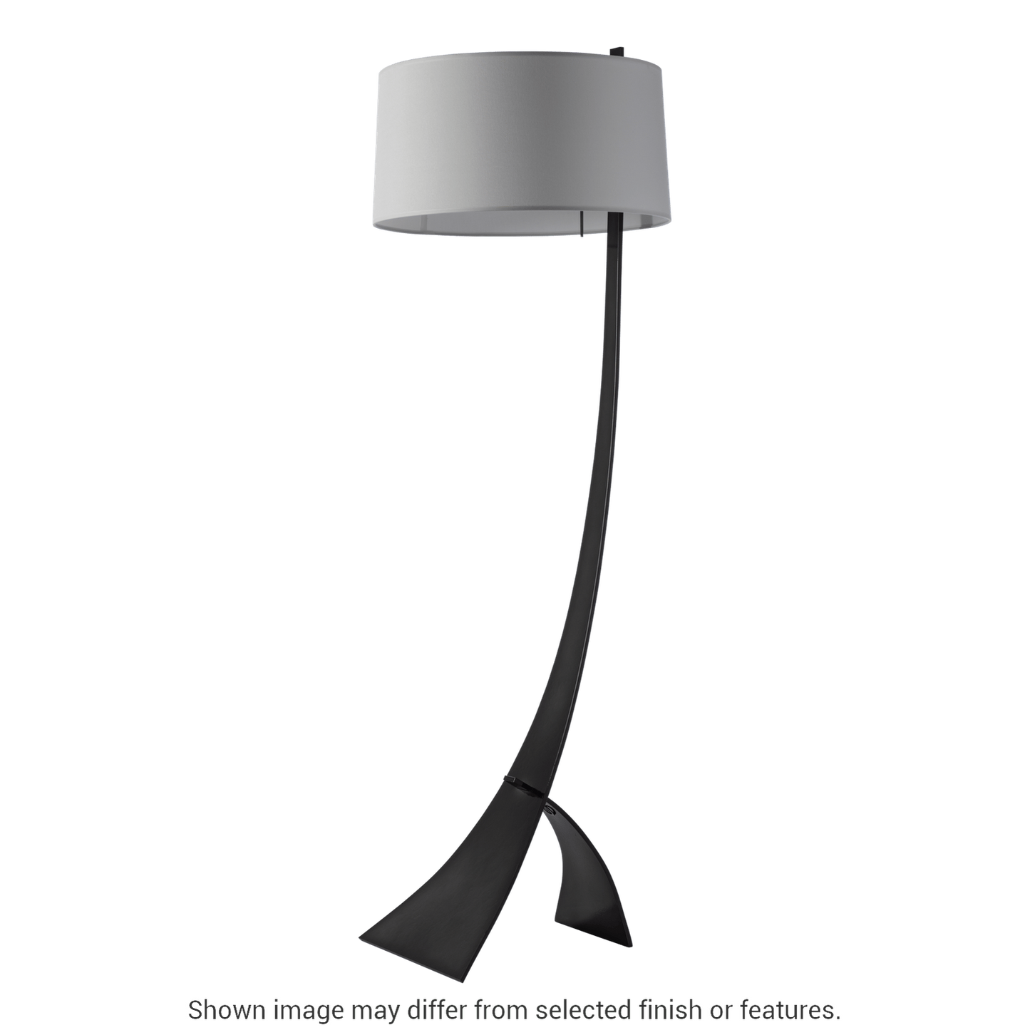 Stasis Floor Lamp - White - Natural Anna Shade by Hubbardton Forge