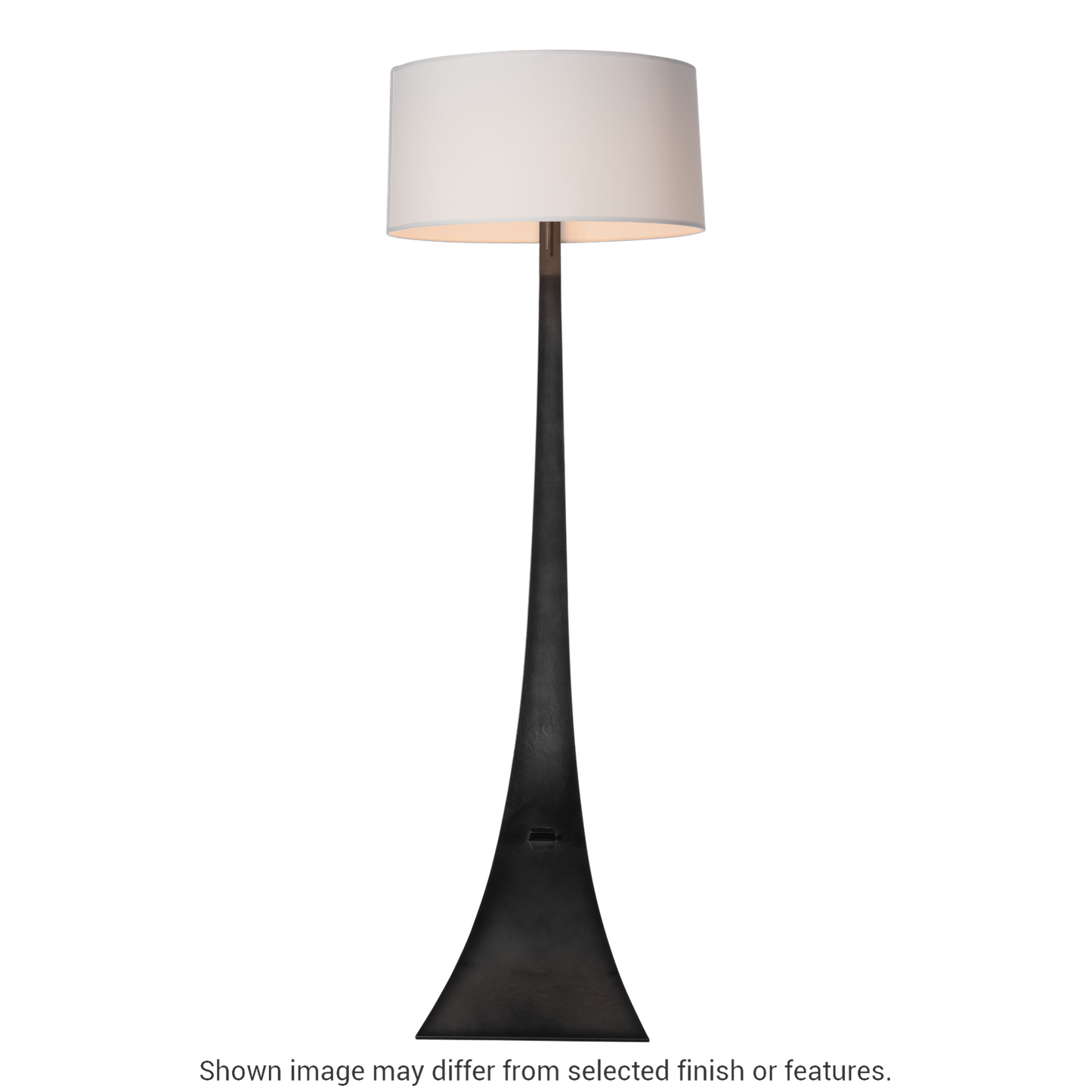 Stasis Floor Lamp - White - Natural Anna Shade by Hubbardton Forge