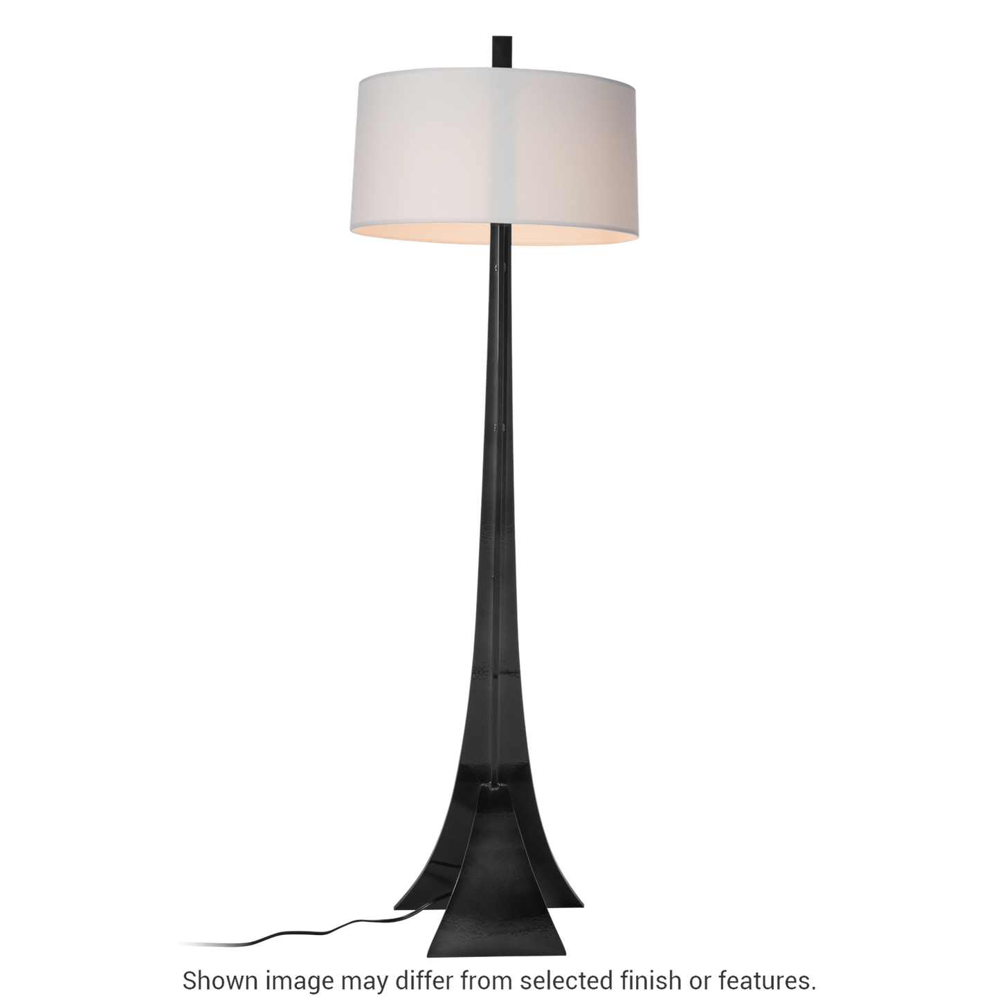 Stasis Floor Lamp - White - Natural Anna Shade by Hubbardton Forge