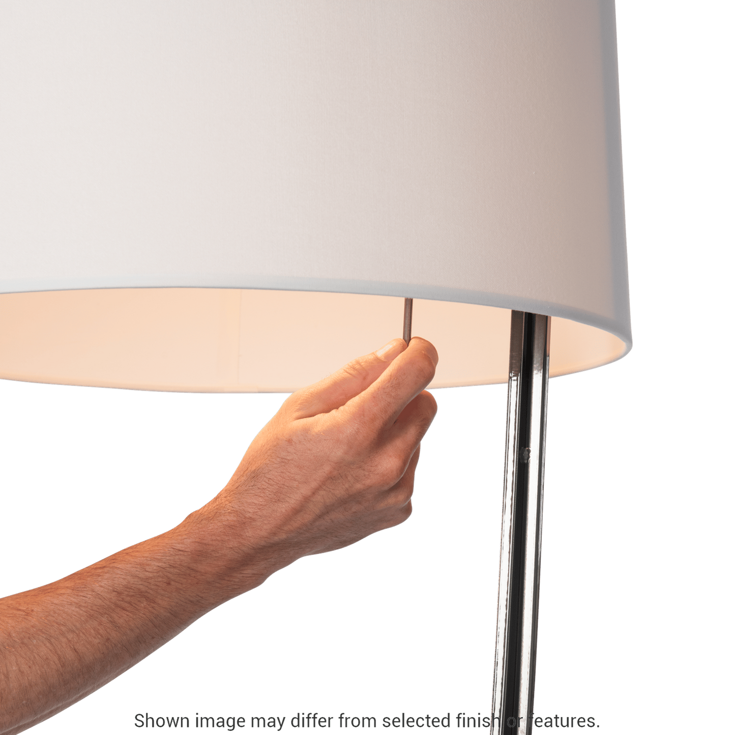 Stasis Floor Lamp - White - Natural Anna Shade by Hubbardton Forge