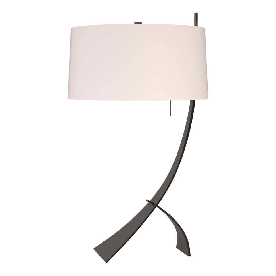 Stasis Table Lamp - Oil Rubbed Bronze - Flax Shade by Hubbardton Forge