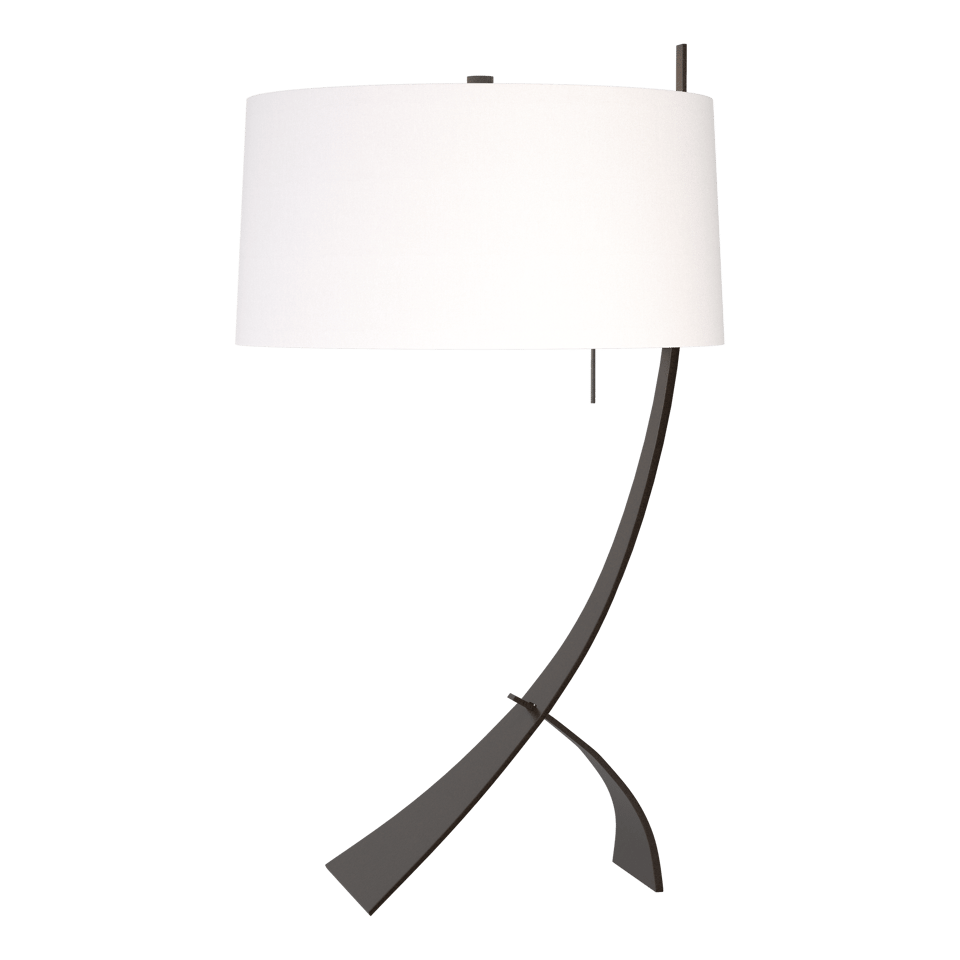 Stasis Table Lamp - Oil Rubbed Bronze - Natural Anna Shade by Hubbardton Forge
