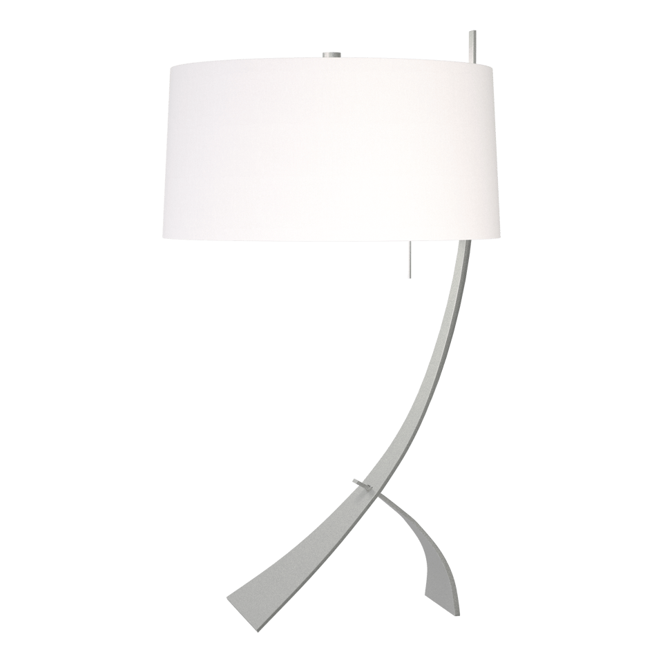 Stasis Table Lamp - Vintage Platinum - Natural Anna Shade by Hubbardton Forge