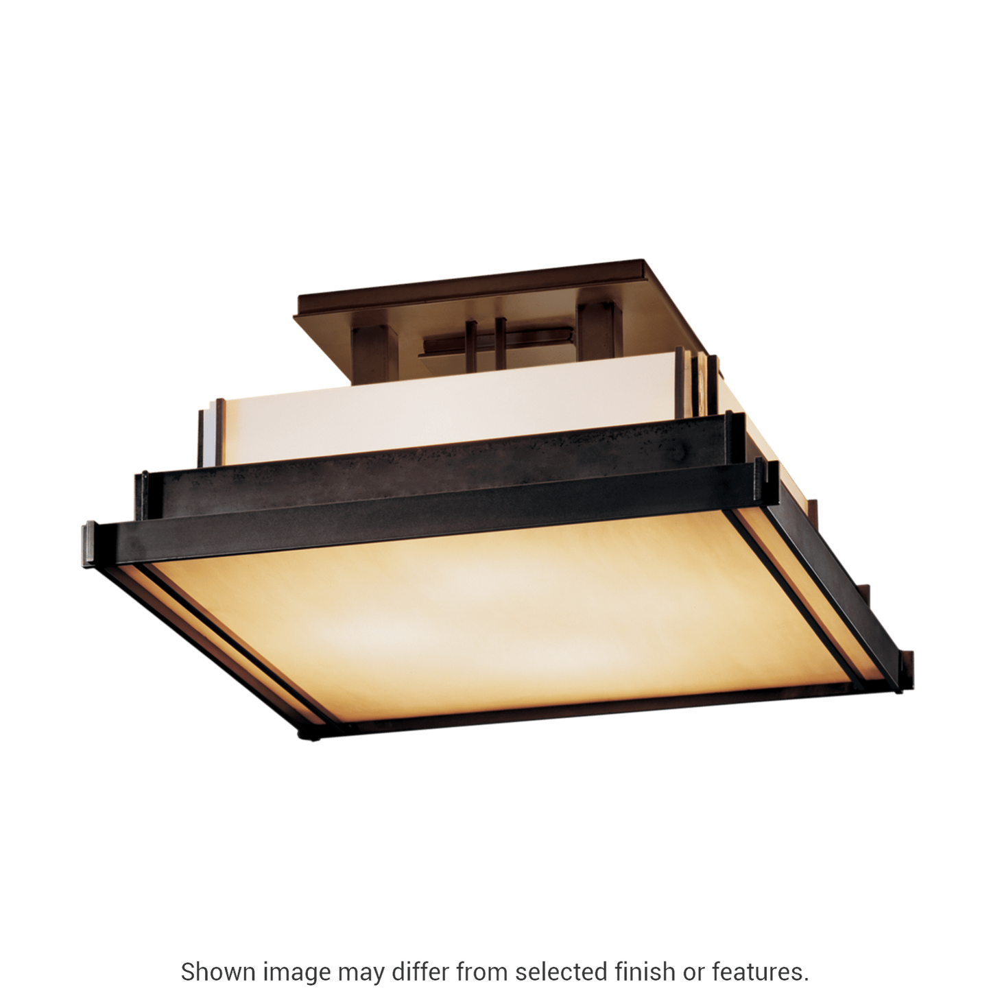 Steppe Small Semi-Flush - White - White Art Glass by Hubbardton Forge