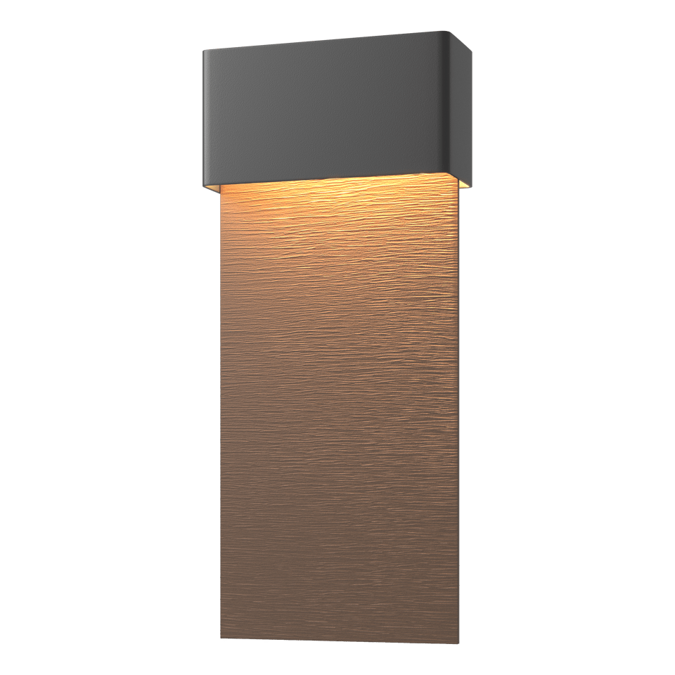 Stratum Large Dark Sky Friendly LED Outdoor Sconce - Coastal Black - Coastal Bronze Accent by Hubbardton Forge