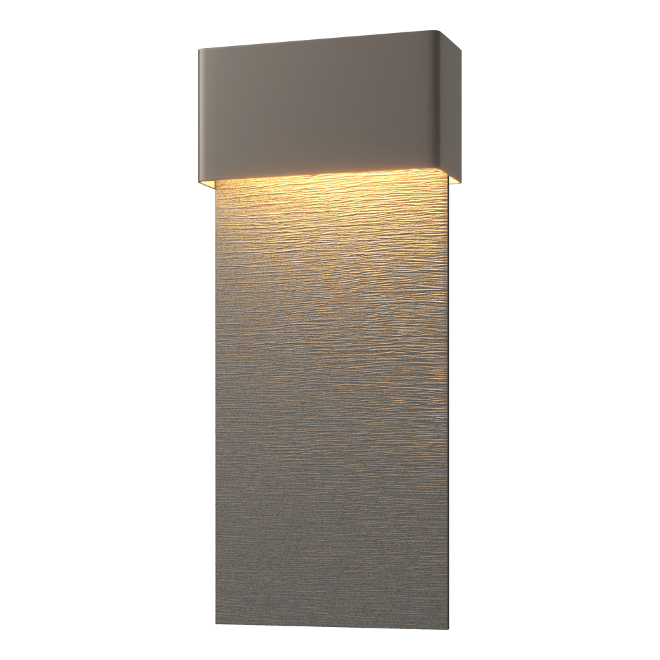 Stratum Large Dark Sky Friendly LED Outdoor Sconce - Coastal Dark Smoke - Natural Iron Accent by Hubbardton Forge
