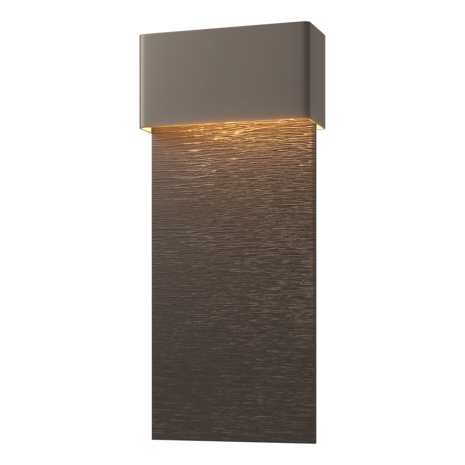 Stratum Large Dark Sky Friendly LED Outdoor Sconce - Coastal Dark Smoke - Oil Rubbed Bronze Accent by Hubbardton Forge
