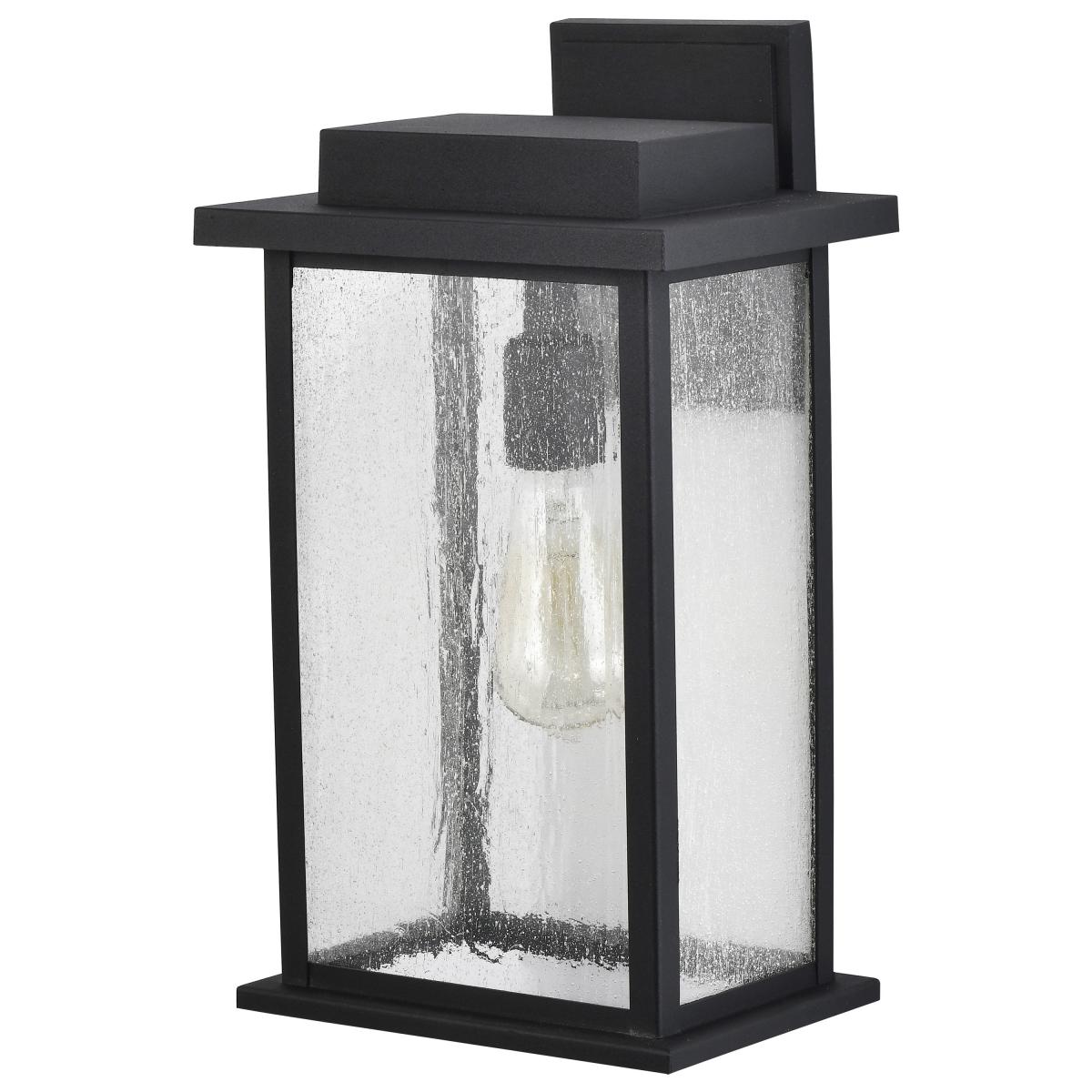 Sullivan - 1 Light Large Wall Lantern - Matte Black with Clear Seeded Glass - Satco 60-7376