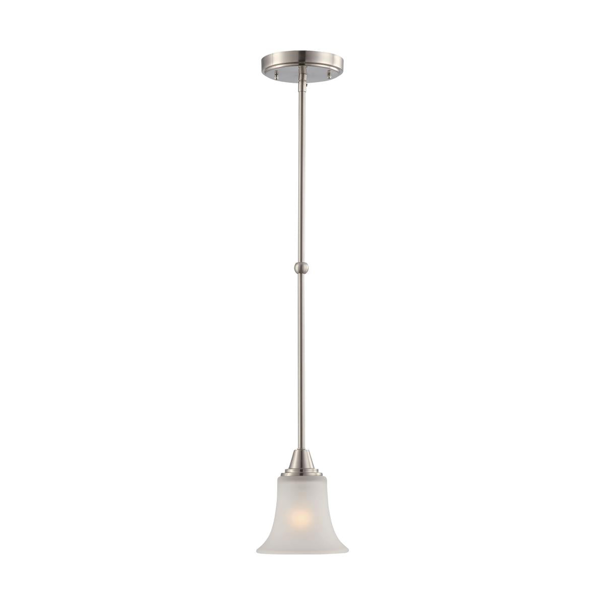 Surrey - 1 Light Mini Pendant with Frosted Glass - Brushed Nickel Finish - Satco 60-4148