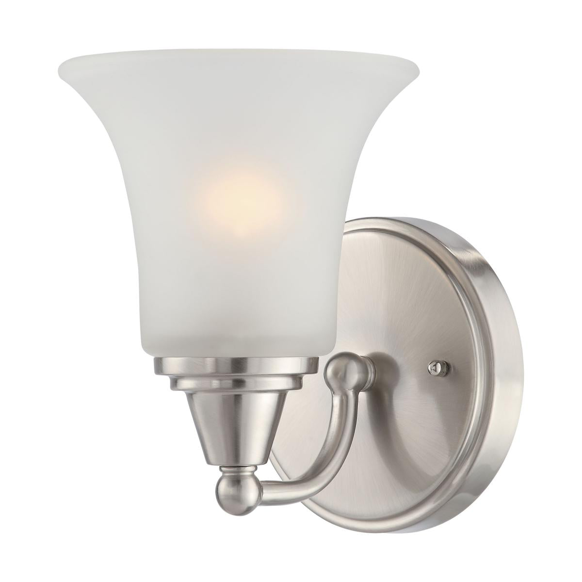Surrey - 1 Light Vanity with Frosted Glass - Brushed Nickel Finish - Satco 60-4141