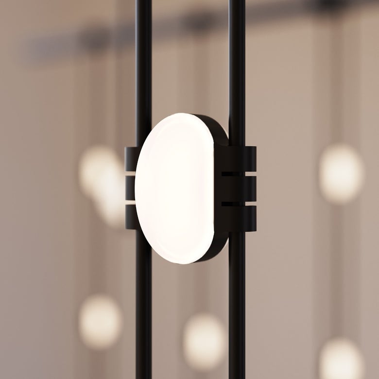 Suspenders 48" 4-Tier Tri-Bar with Crystal Ladder Light Luminaires 48" by SONNEMAN