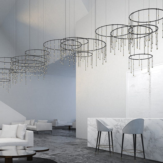 Suspenders Offset Ring Horizontal Matrix with Ladder Light Luminaires by SONNEMAN