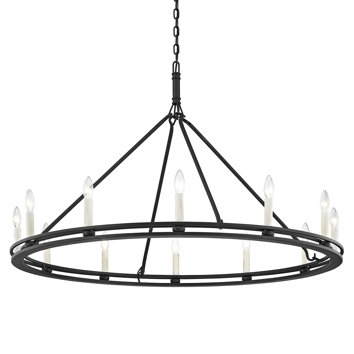 Sutton Chandelier - 12-Light - Textured Black - Troy Lighting F6237-TBK