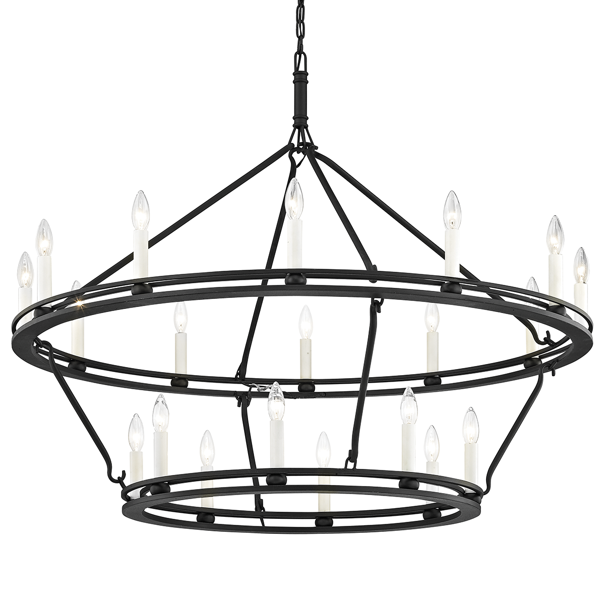 Sutton Chandelier - 20-Light - Textured Black - Troy Lighting F6239-TBK