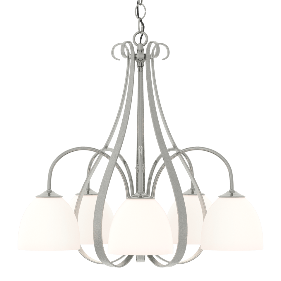 Sweeping Taper 5-Arm Chandelier - Sterling by Hubbardton Forge