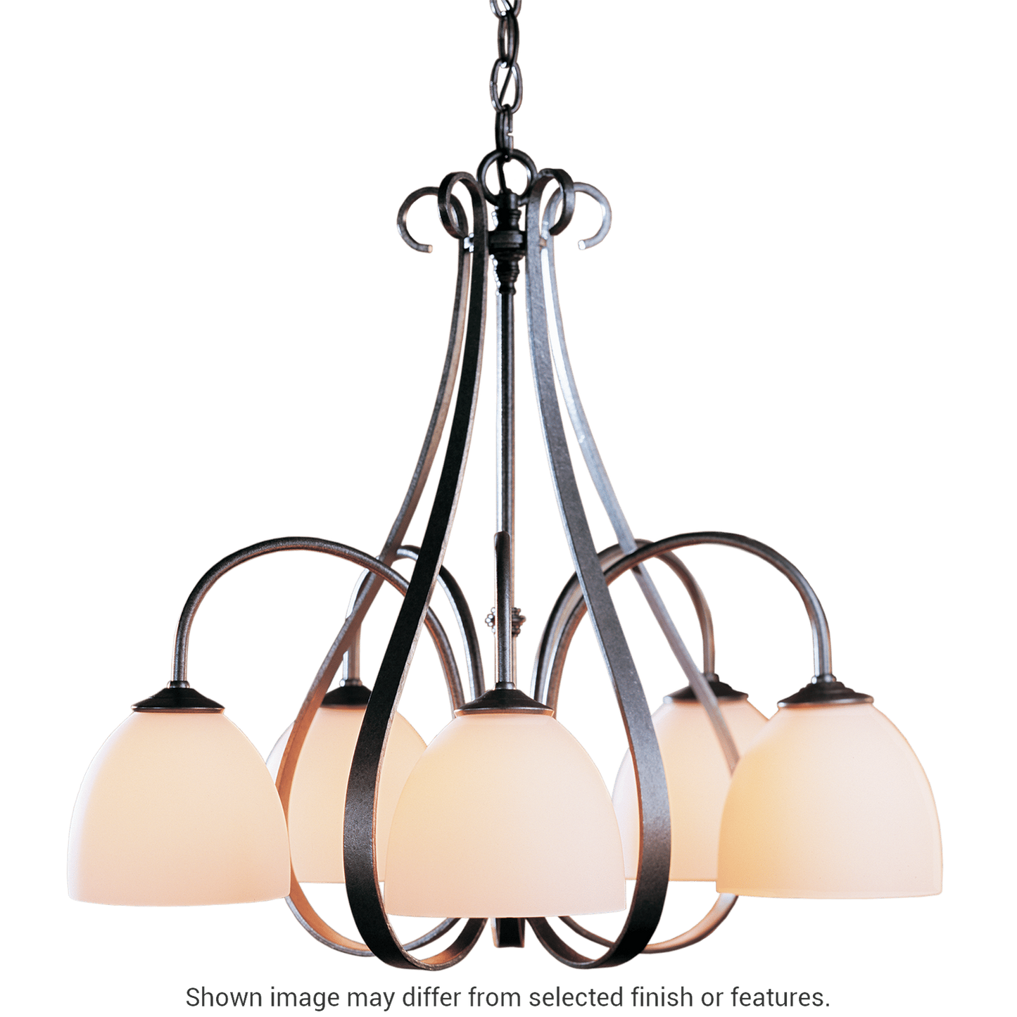 Sweeping Taper 5-Arm Chandelier - White by Hubbardton Forge