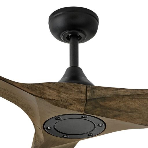 Swell Illuminated 72" LED Smart Fan - Matte Black - Driftwood Blades