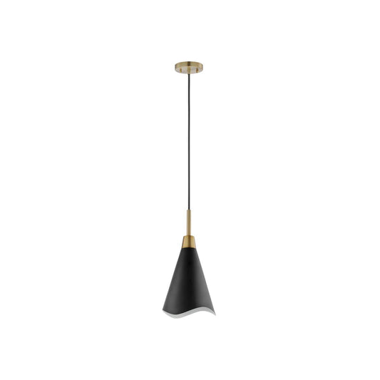 Tango - 1 Light - Small Pendant - Matte Black with Burnished Brass - Satco 60-7470