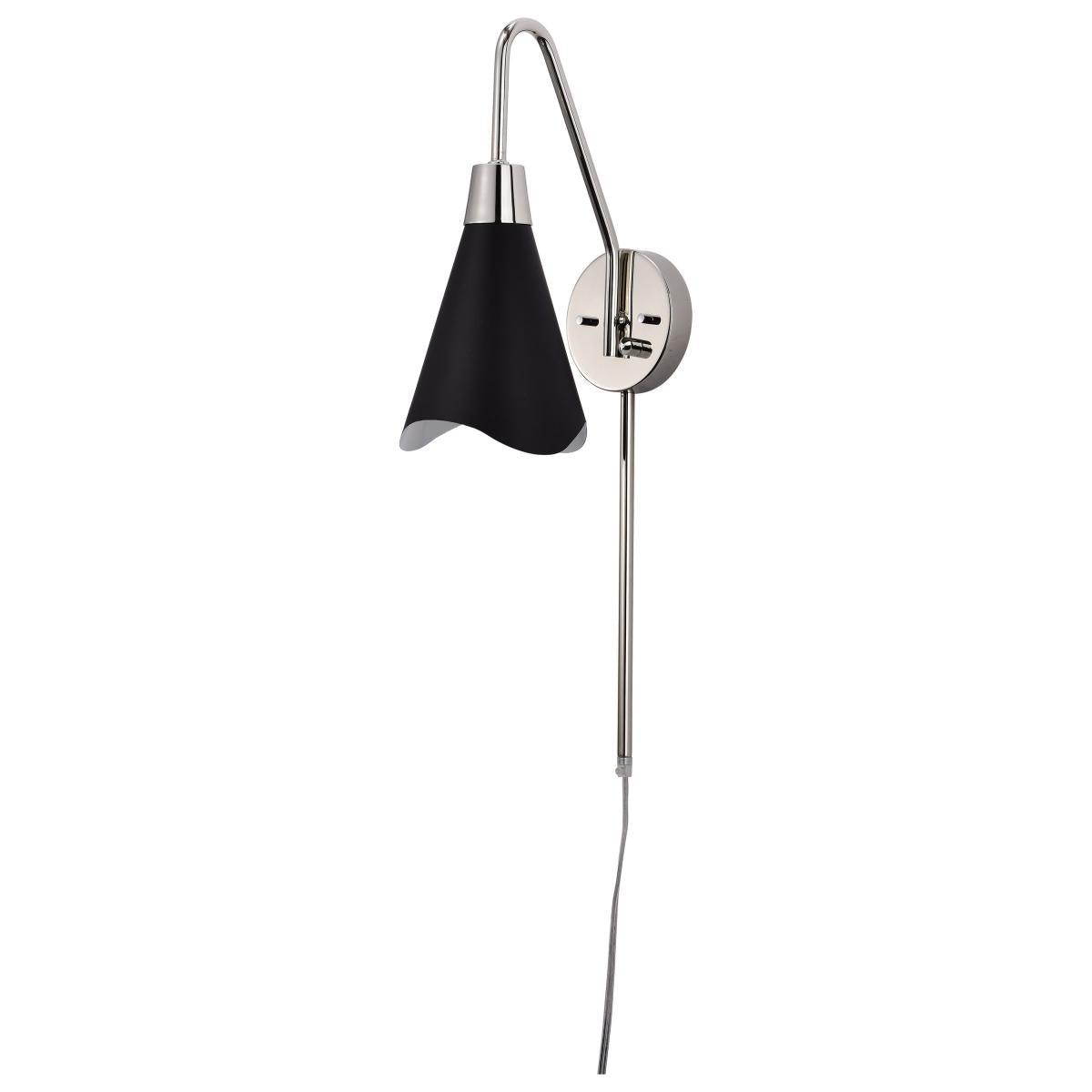 Tango - 1 Light - Wall Sconce - Matte Black with Polished Nickel - Satco 60-7469