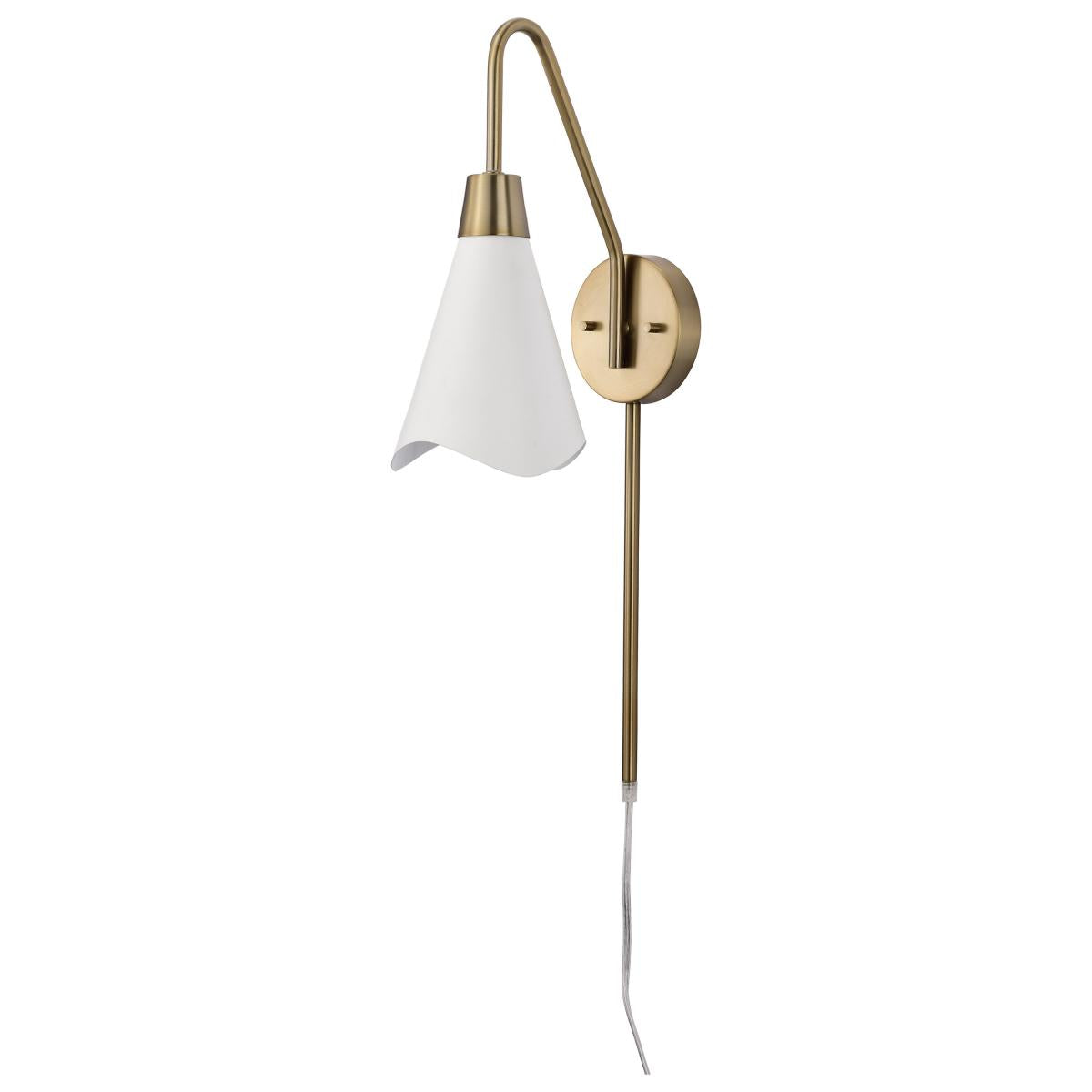 Tango - 1 Light - Wall Sconce - Matte White with Burnished Brass - Satco 60-7468