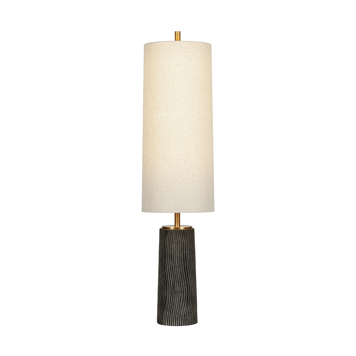 Thane Floor Lamp - 3-Light - Patina Brass/Ceramic Meditation Grey - Troy Lighting PFL1156-PBR/CDG