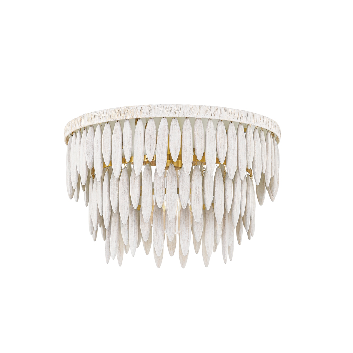 Tiffany Semi Flush - 1-Light - Aged Brass/Textured Cream - Mitzi H805501-AGB/TCR