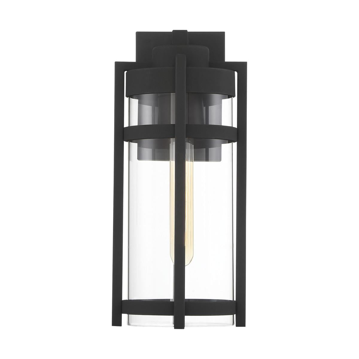 Tofino - 1 Light Medium Wall Lantern - Clear Glass - Textured Black Finish - Satco 60-6572