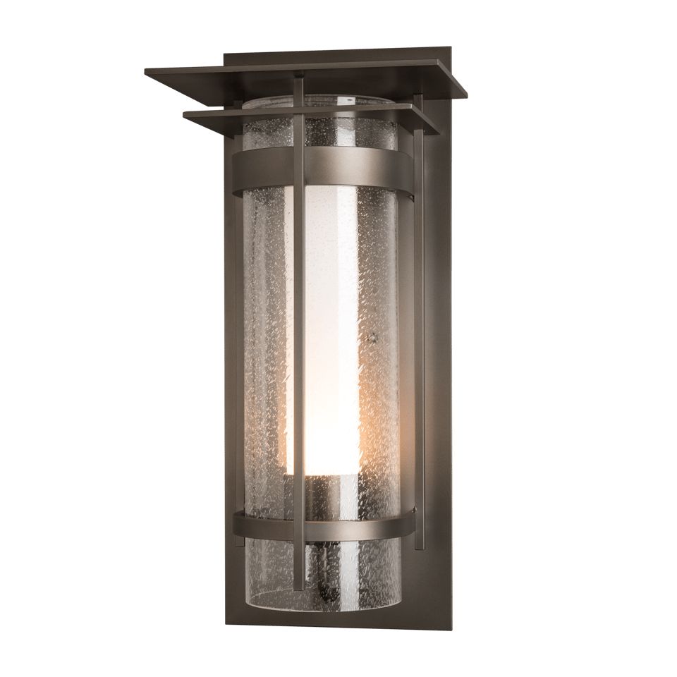 Torch with Top Plate Large Outdoor Sconce - Coastal Dark Smoke by Hubbardton Forge