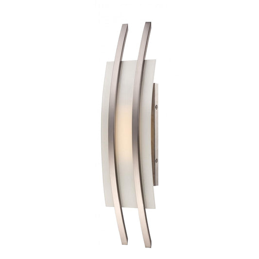 Trax - LED Wall Sconce with Frosted Glass - Brushed Nickel Finish - Satco 62-102