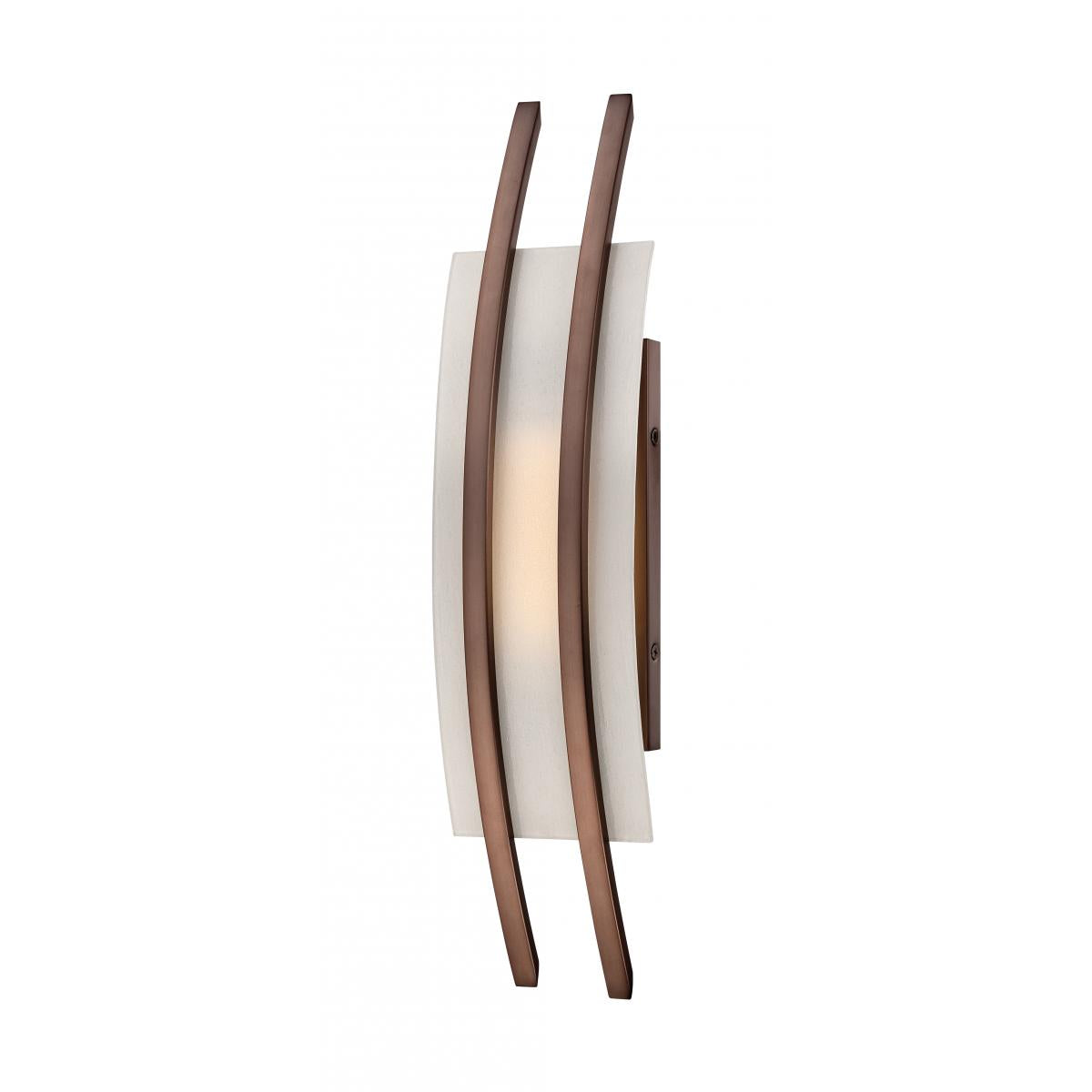 Trax - LED Wall Sconce with Frosted Glass - Hazel Bronze Finish - Satco 62-122