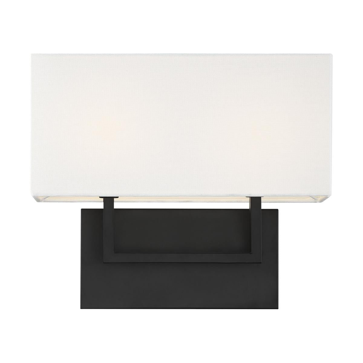 Tribeca - 2 Light Vanity -with White Linen Shade Aged Bronze Finish - Satco 60-6719